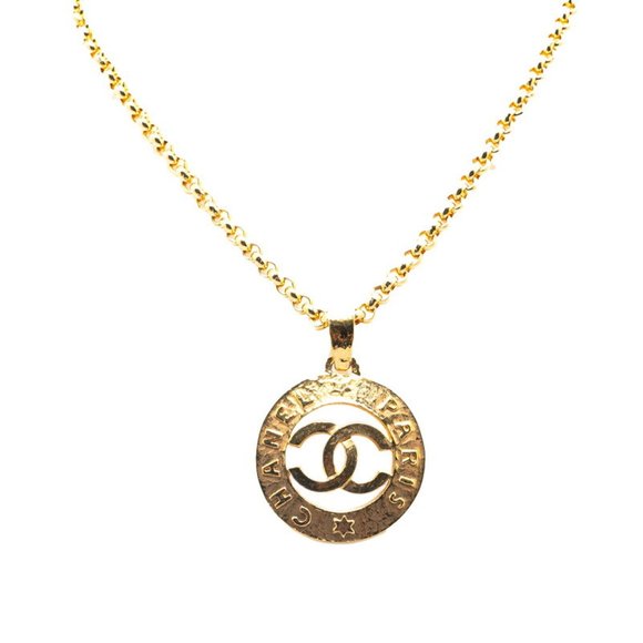 CHANEL Vintage Gold Logo Necklace - Picture 1 of 5